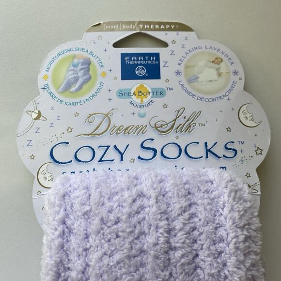 Earth Therapeutics Shea Butter Moisture Cozy Lavender Socks OSFM New - Picture 2 of 6